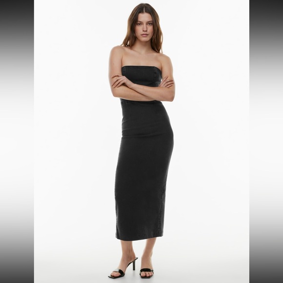 NWT '90S TUBE MAXI DENIM DRESS - Picture 1 of 11